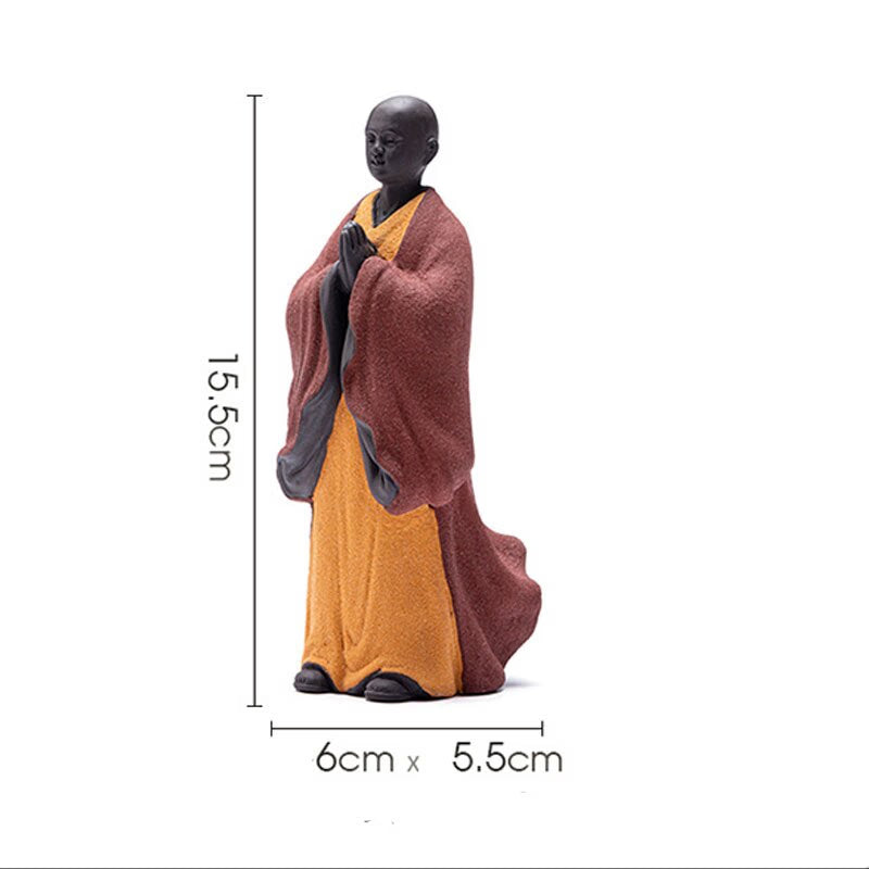 Buddhism Zen Buddha Sculpture Monk Ceramic Statue Figurine Meditation Whiteware The Color Sand Clay Hand Made Fengshui Budda acacuss
