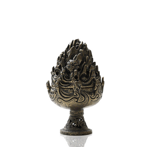 Buddhist Sense Brass Alloy Cone Incense Burner Bronze Censer Tea Ceremony Antique Ornament Home Decoration Traditional Thurible acacuss