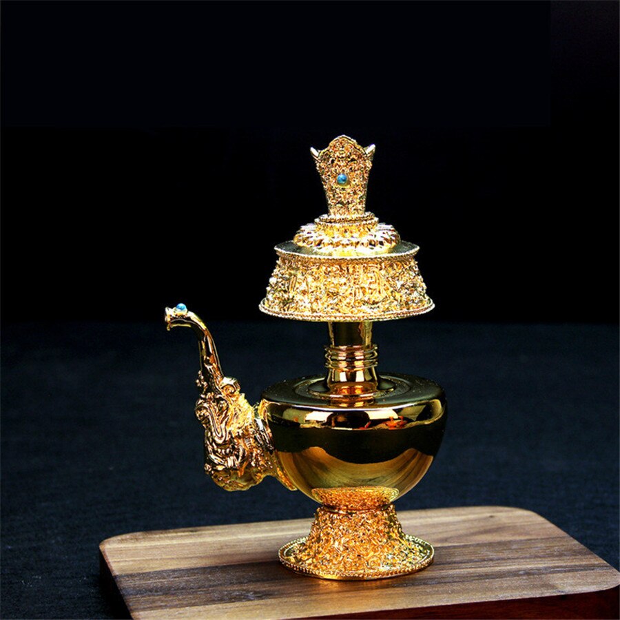 Buddhist Supplies Tibetan Gold Gilt Ben Pakistan Pot Handmade Water Bottle Water Supply Cup Trumpet acacuss