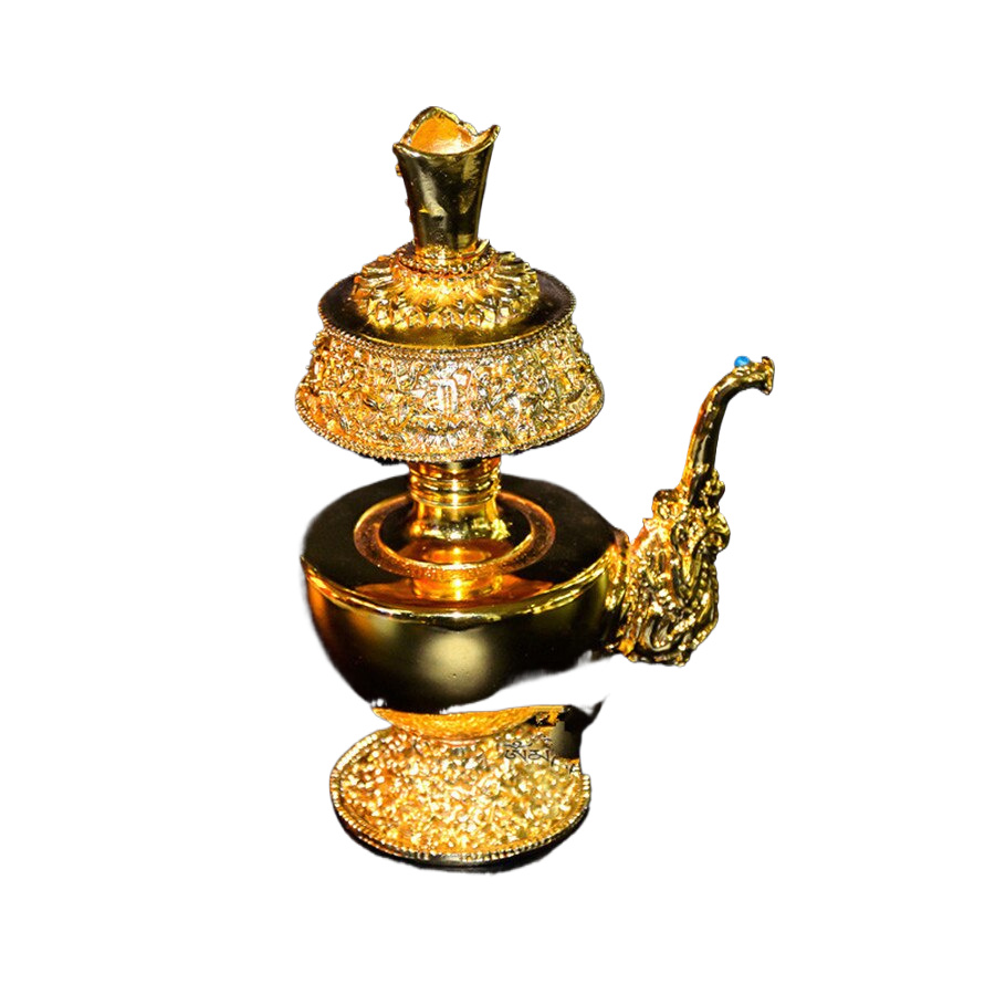 Buddhist Supplies Tibetan Gold Gilt Ben Pakistan Pot Handmade Water Bottle Water Supply Cup Trumpet acacuss