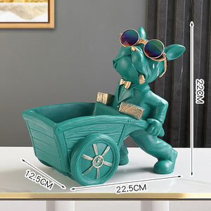 Builder Cool French Bulldog Butler Resin Dog Statue Decoration Sculpture Decor Home Ornament Animal Figurines Nordic Home Decor acacuss