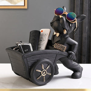 Builder Cool French Bulldog Butler Resin Dog Statue Decoration Sculpture Decor Home Ornament Animal Figurines Nordic Home Decor acacuss