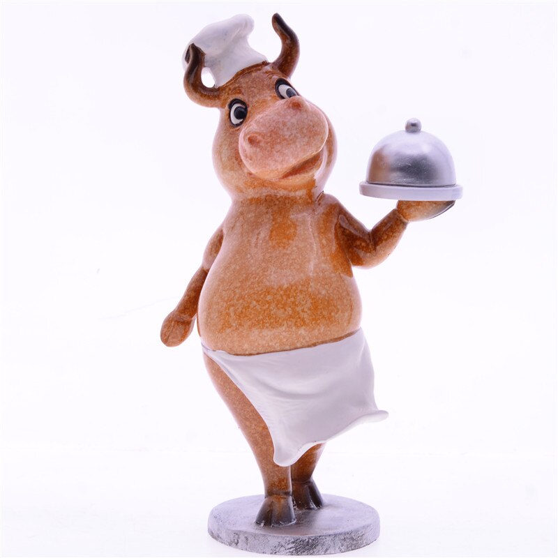 Bull Police Cow Chef Resin Office Tabletop Decor Ornament  Kids Gift Toy Home Decoration Supplies Navidad 2023 acacuss