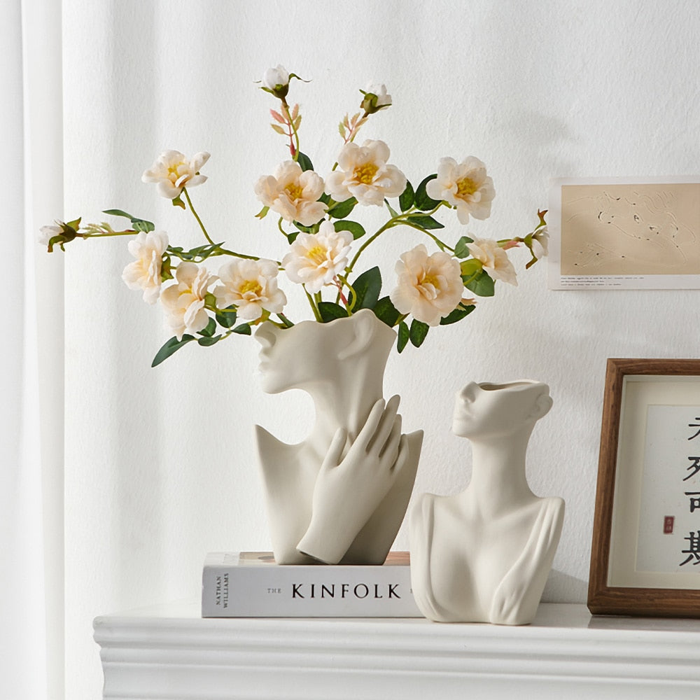 Bust Vase for Dried Flowers Vases Designed for Living Room Decor Office Decoration Decorative Luxury Interior Body Flower Pots acacuss