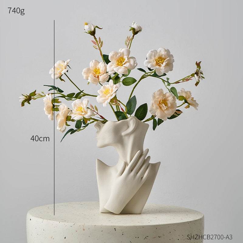 Bust Vase for Dried Flowers Vases Designed for Living Room Decor Office Decoration Decorative Luxury Interior Body Flower Pots acacuss
