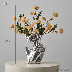 Bust Vase for Dried Flowers Vases Designed for Living Room Decor Office Decoration Decorative Luxury Interior Body Flower Pots acacuss
