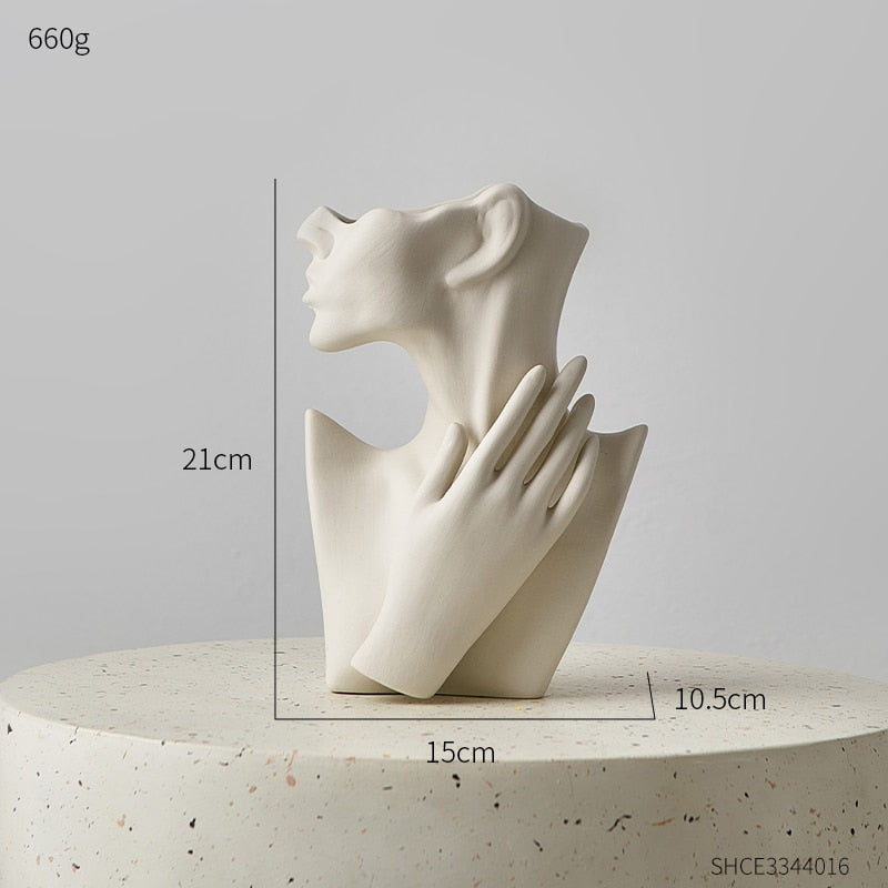 Bust Vase for Dried Flowers Vases Designed for Living Room Decor Office Decoration Decorative Luxury Interior Body Flower Pots acacuss