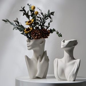 Bust Vase for Dried Flowers Vases Designed for Living Room Decor Office Decoration Decorative Luxury Interior Body Flower Pots acacuss