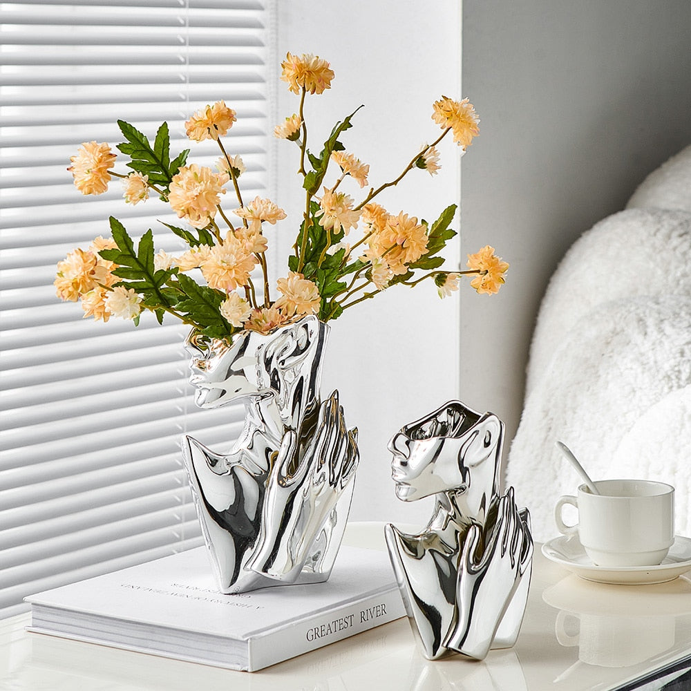Bust Vase for Dried Flowers Vases Designed for Living Room Decor Office Decoration Decorative Luxury Interior Body Flower Pots acacuss