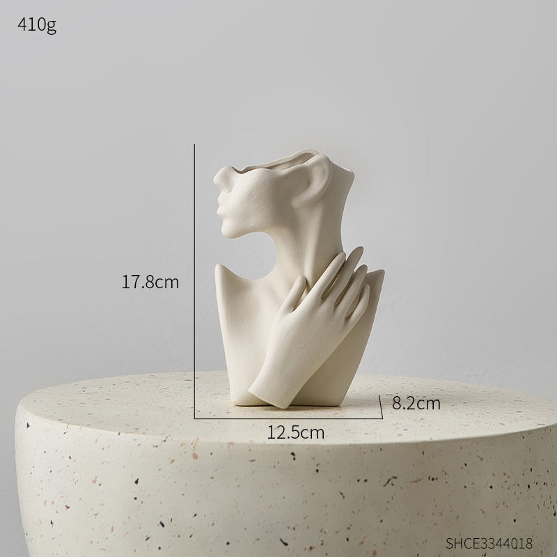 Bust Vase for Dried Flowers Vases Designed for Living Room Decor Office Decoration Decorative Luxury Interior Body Flower Pots acacuss