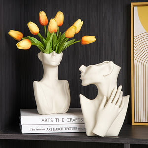 Bust Vase for Dried Flowers Vases Designed for Living Room Decor Office Decoration Decorative Luxury Interior Body Flower Pots acacuss