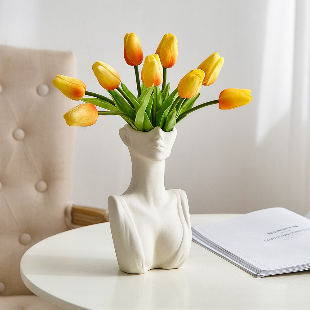 Bust Vase for Dried Flowers Vases Designed for Living Room Decor Office Decoration Decorative Luxury Interior Body Flower Pots acacuss