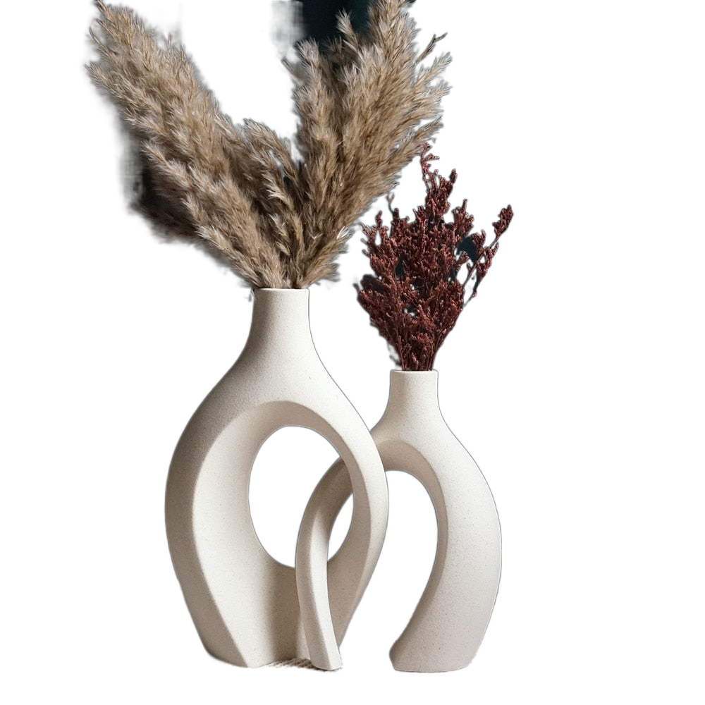 CAPIRON  2Pcs/Set Ceramic Embrace Vases for Pampas Grass Dried Flower Nordic Living Room Home Decoration Accessories Tabletop acacuss