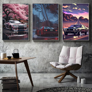 COOL Vintage Car Luxury Performance Car Classic Car Series Print Canvas Posters for Room Living Art Home Modern Wall Decor acacuss