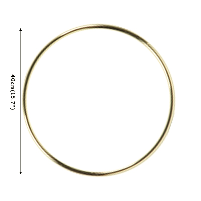 CYUAN 10-40cm Metal Hoops Home Door Hanging Gold Iron Metal Ring Wreath Wall Hanging Ornament Spring Wedding Party Decoration acacuss