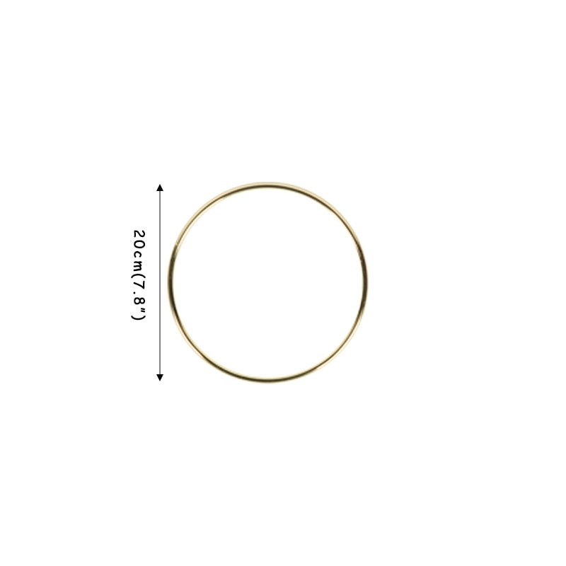 CYUAN 10-40cm Metal Hoops Home Door Hanging Gold Iron Metal Ring Wreath Wall Hanging Ornament Spring Wedding Party Decoration acacuss
