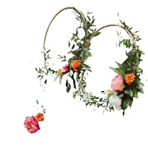 CYUAN 10-40cm Metal Hoops Home Door Hanging Gold Iron Metal Ring Wreath Wall Hanging Ornament Spring Wedding Party Decoration acacuss