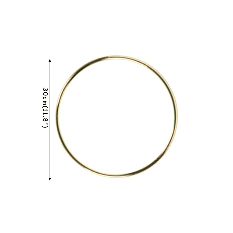 CYUAN 10-40cm Metal Hoops Home Door Hanging Gold Iron Metal Ring Wreath Wall Hanging Ornament Spring Wedding Party Decoration acacuss