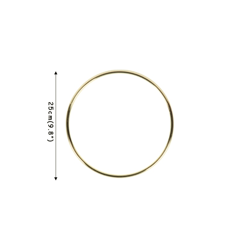 CYUAN 10-40cm Metal Hoops Home Door Hanging Gold Iron Metal Ring Wreath Wall Hanging Ornament Spring Wedding Party Decoration acacuss