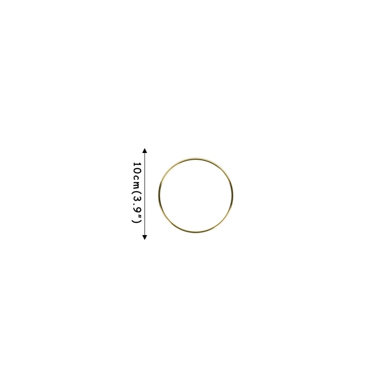 CYUAN 10-40cm Metal Hoops Home Door Hanging Gold Iron Metal Ring Wreath Wall Hanging Ornament Spring Wedding Party Decoration acacuss