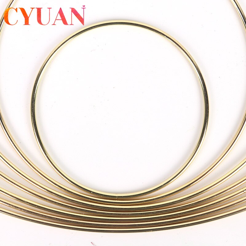 CYUAN 10-40cm Metal Hoops Home Door Hanging Gold Iron Metal Ring Wreath Wall Hanging Ornament Spring Wedding Party Decoration acacuss