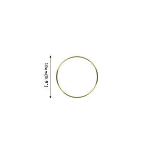 CYUAN 10-40cm Metal Hoops Home Door Hanging Gold Iron Metal Ring Wreath Wall Hanging Ornament Spring Wedding Party Decoration acacuss