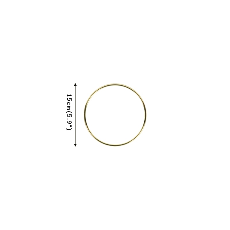 CYUAN 10-40cm Metal Hoops Home Door Hanging Gold Iron Metal Ring Wreath Wall Hanging Ornament Spring Wedding Party Decoration acacuss