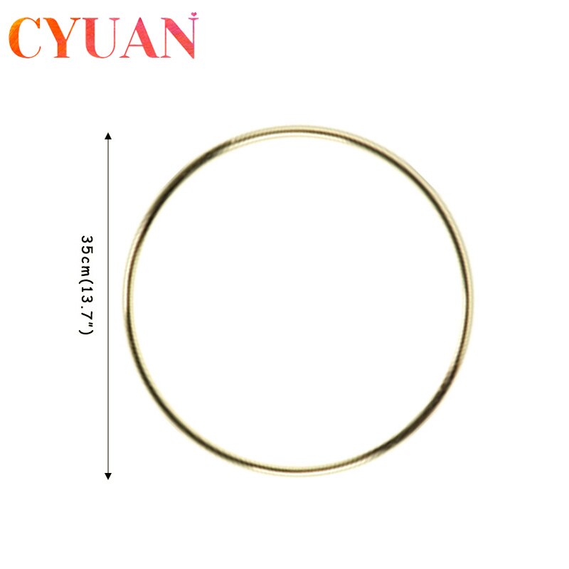 CYUAN 10-40cm Metal Hoops Home Door Hanging Gold Iron Metal Ring Wreath Wall Hanging Ornament Spring Wedding Party Decoration acacuss