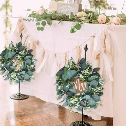 CYUAN Eucalyptus Wreath Flowers Gifts Diy Christmas Creative Artificial Garland Hanging Pendants Wedding Decoration Home Party acacuss
