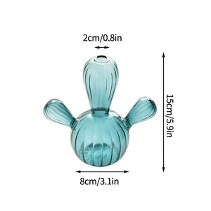 Cactus Glass Vase for Desk Decoration Transparent Glass Vase Hydroponics Plant Modern Decorative Vases Crafts Living Room Decor acacuss