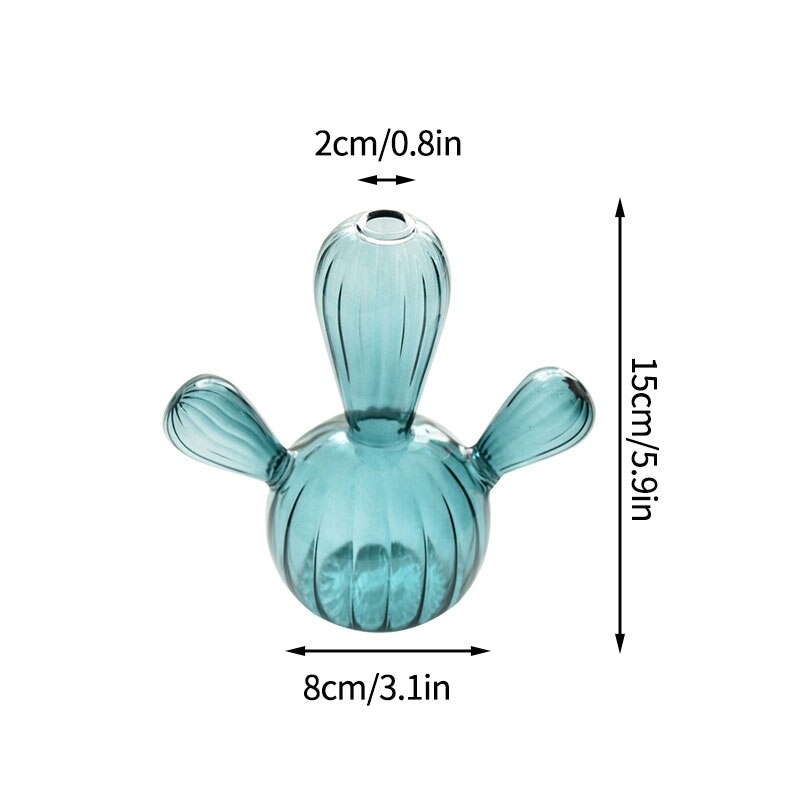 Cactus Glass Vase for Desk Decoration Transparent Glass Vase Hydroponics Plant Modern Decorative Vases Crafts Living Room Decor acacuss
