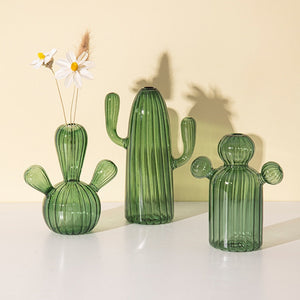 Cactus Glass Vase for Desk Decoration Transparent Glass Vase Hydroponics Plant Modern Decorative Vases Crafts Living Room Decor acacuss