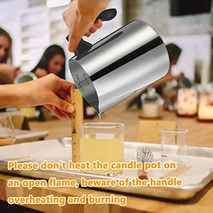 Candle Making Pouring Pot 32oz Double Boiler Wax Melting Pot 304 Stainless Steel Pitcher with Heat-Resistant Handle acacuss