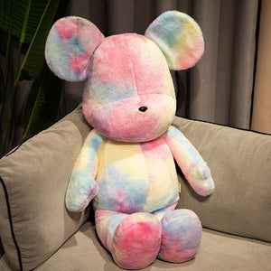 Candy violence dazzle colorful tide play bear plush toy tie-dye rainbow doll plush toy pillow birthday  gift home decoration acacuss