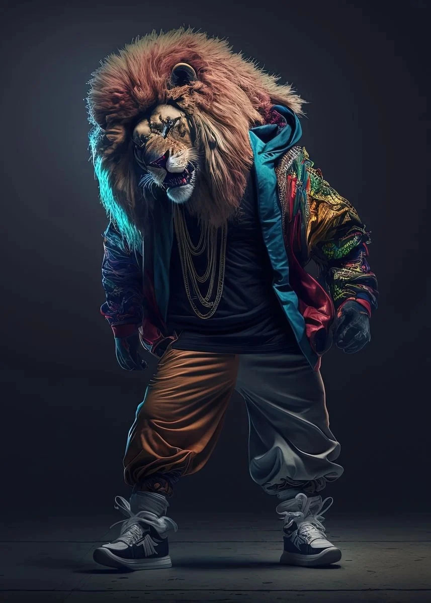 Canvas Painting Abstract Animal Lion Panda Posters Rapper Style Canvas Print Bedside Paintings for Home Wall Art Decor Picture acacuss