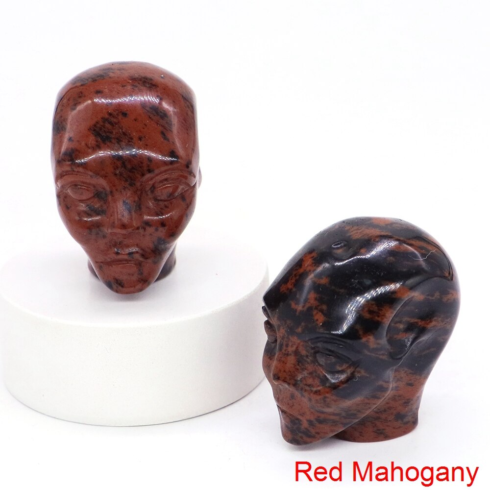 Cartoon Anime Kawaii Avatar Elf Skull Figures Natural Crystals and Stone Alien Statue Home Decor Halloween Gift For Kids acacuss