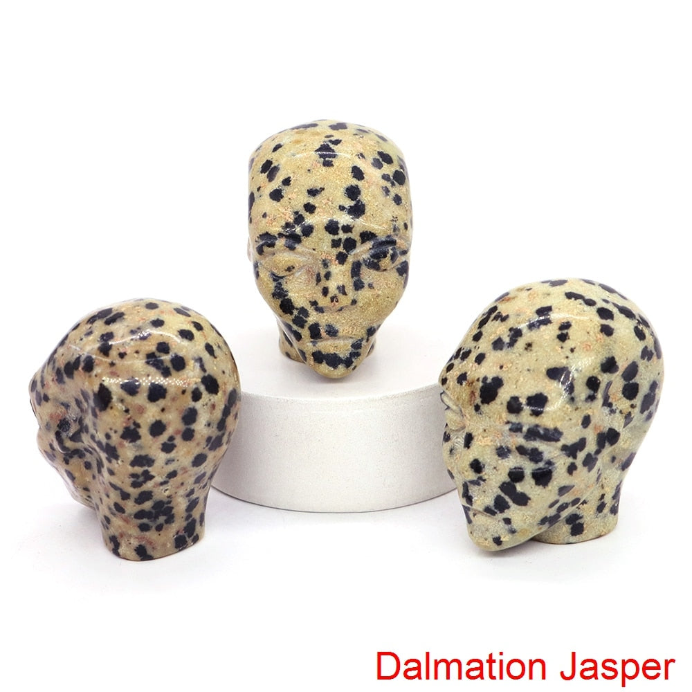 Cartoon Anime Kawaii Avatar Elf Skull Figures Natural Crystals and Stone Alien Statue Home Decor Halloween Gift For Kids acacuss