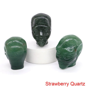 Cartoon Anime Kawaii Avatar Elf Skull Figures Natural Crystals and Stone Alien Statue Home Decor Halloween Gift For Kids acacuss