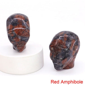 Cartoon Anime Kawaii Avatar Elf Skull Figures Natural Crystals and Stone Alien Statue Home Decor Halloween Gift For Kids acacuss