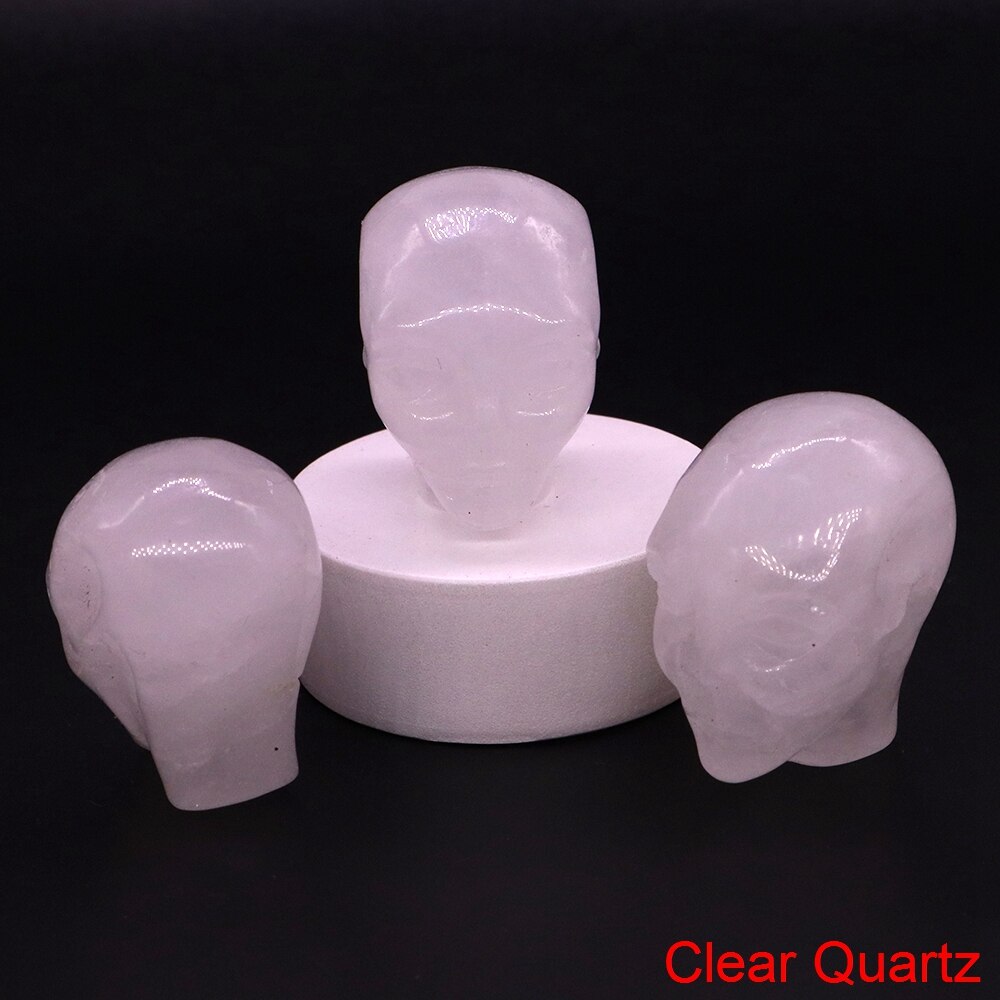 Cartoon Anime Kawaii Avatar Elf Skull Figures Natural Crystals and Stone Alien Statue Home Decor Halloween Gift For Kids acacuss
