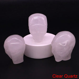 Cartoon Anime Kawaii Avatar Elf Skull Figures Natural Crystals and Stone Alien Statue Home Decor Halloween Gift For Kids acacuss