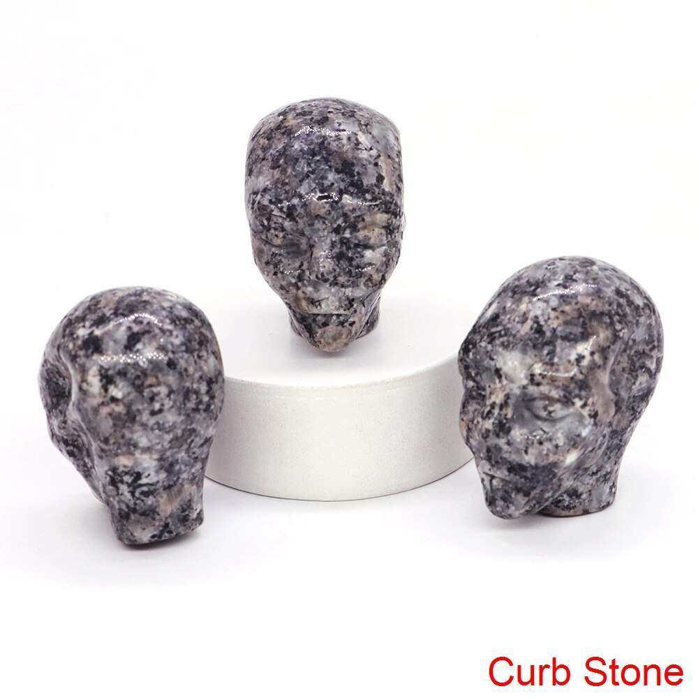Cartoon Anime Kawaii Avatar Elf Skull Figures Natural Crystals and Stone Alien Statue Home Decor Halloween Gift For Kids acacuss
