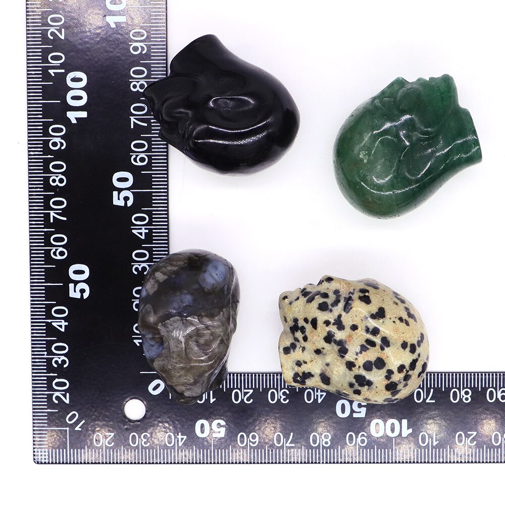 Cartoon Anime Kawaii Avatar Elf Skull Figures Natural Crystals and Stone Alien Statue Home Decor Halloween Gift For Kids acacuss