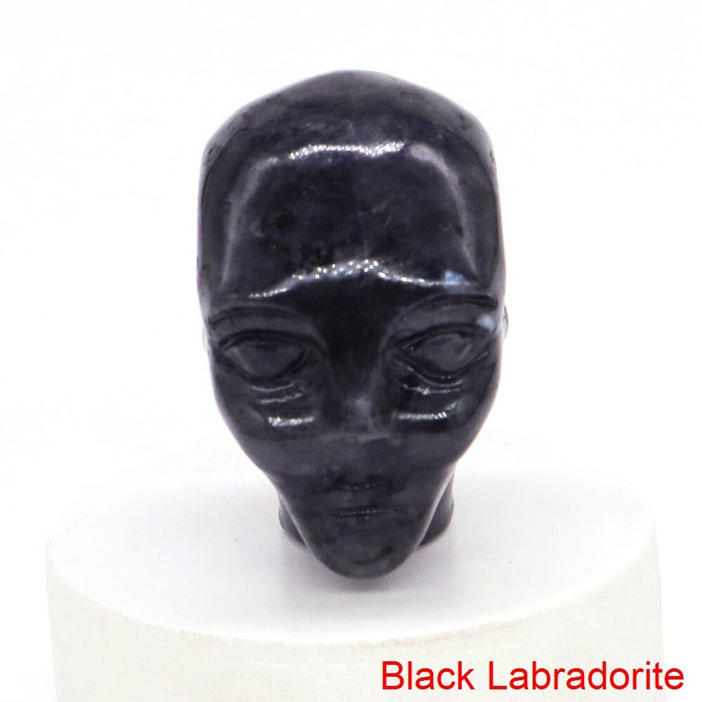 Cartoon Anime Kawaii Avatar Elf Skull Figures Natural Crystals and Stone Alien Statue Home Decor Halloween Gift For Kids acacuss