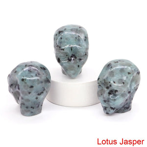 Cartoon Anime Kawaii Avatar Elf Skull Figures Natural Crystals and Stone Alien Statue Home Decor Halloween Gift For Kids acacuss