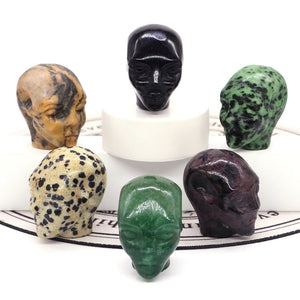 Cartoon Anime Kawaii Avatar Elf Skull Figures Natural Crystals and Stone Alien Statue Home Decor Halloween Gift For Kids acacuss