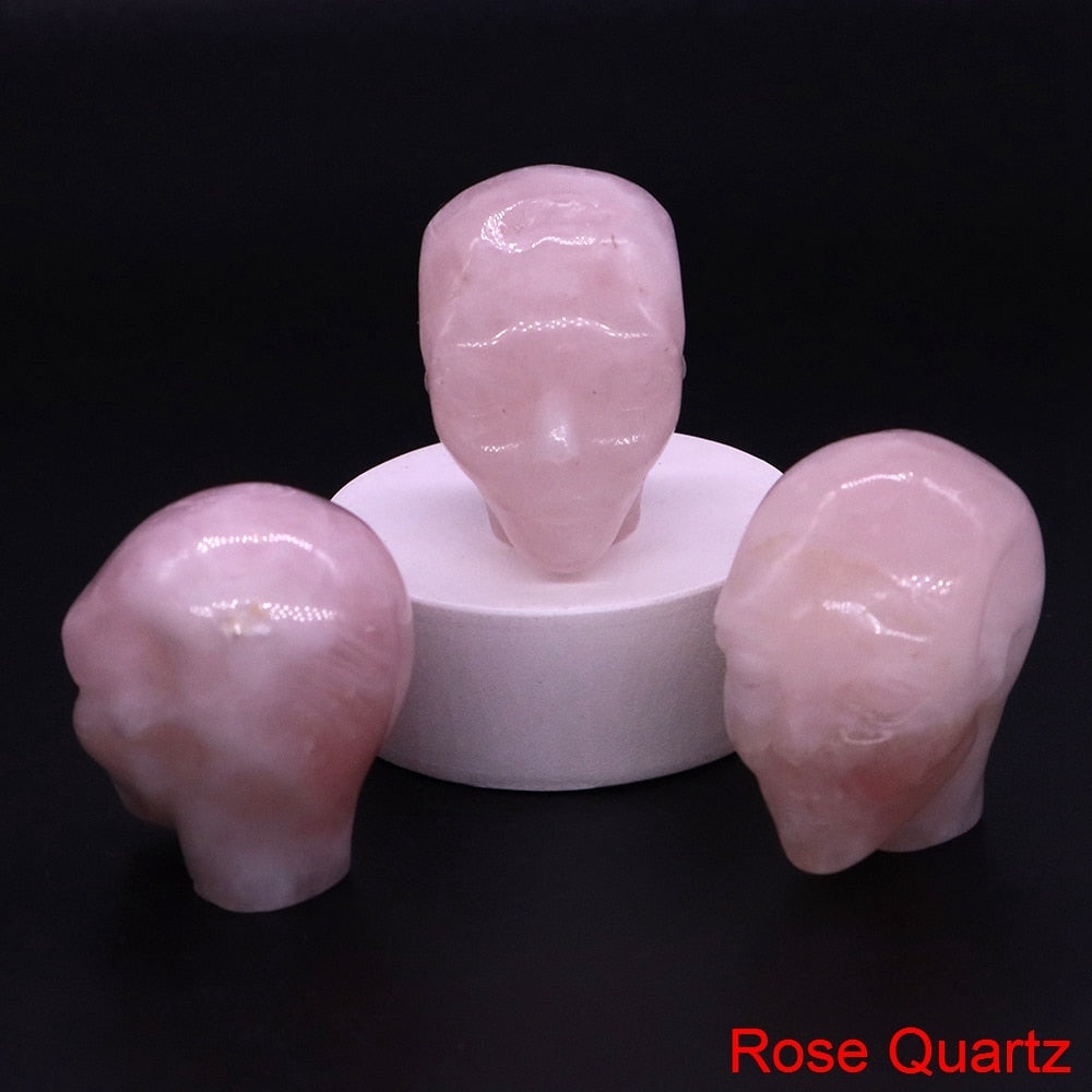 Cartoon Anime Kawaii Avatar Elf Skull Figures Natural Crystals and Stone Alien Statue Home Decor Halloween Gift For Kids acacuss
