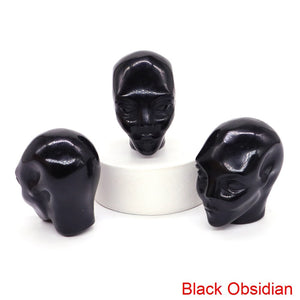 Cartoon Anime Kawaii Avatar Elf Skull Figures Natural Crystals and Stone Alien Statue Home Decor Halloween Gift For Kids acacuss