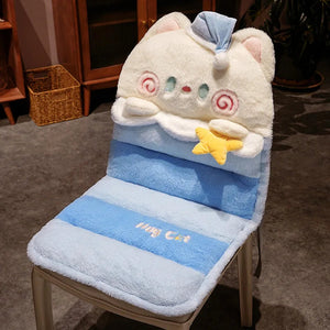 Cartoon Cuddle Cat Chair Cushion Back One Triple Non-slip Thickened Soft Office Chair Cushion Dormitory Sitting Floor Cushion acacuss