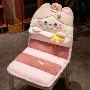 Cartoon Cuddle Cat Chair Cushion Back One Triple Non-slip Thickened Soft Office Chair Cushion Dormitory Sitting Floor Cushion acacuss